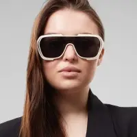 Очки солнцезащитные &laquo;OneSun. Маска&raquo;, uv 400, линза 4.5&times;5.8 см, белый, чёрный