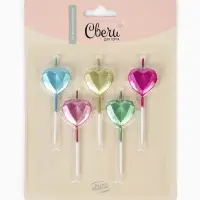 Набор свечей для торта «Алмазные грани», металлик, 6 см, 5 шт Набор свечей для торта «Алмазные грани», металлик, 6 см, 5 шт