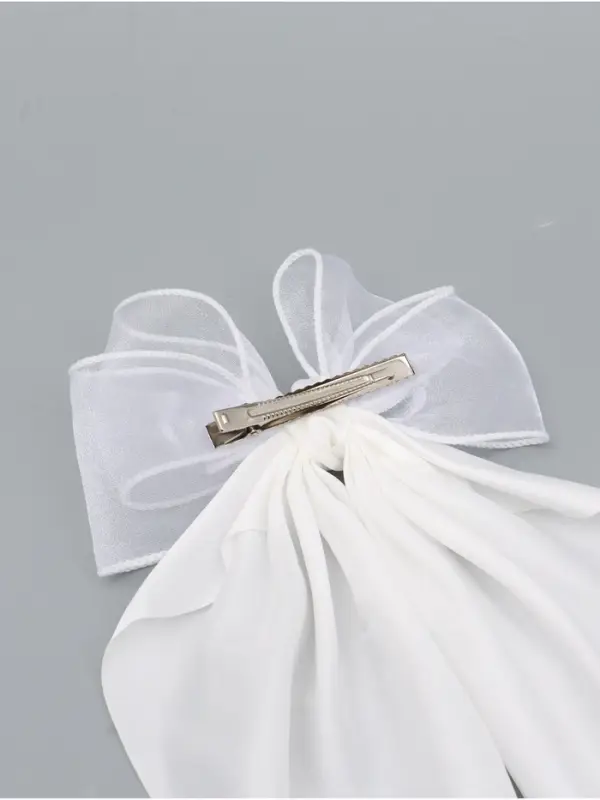 Бант для волос на заколке с лентами, белый, Принцессы Бант для волос на заколке с лентами, белый, Принцессы