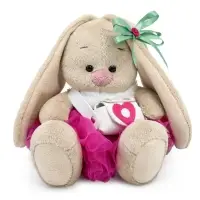Мягкая игрушка &laquo;Зайка Ми&raquo;, в меховом воротничке и юбочке, 15 см