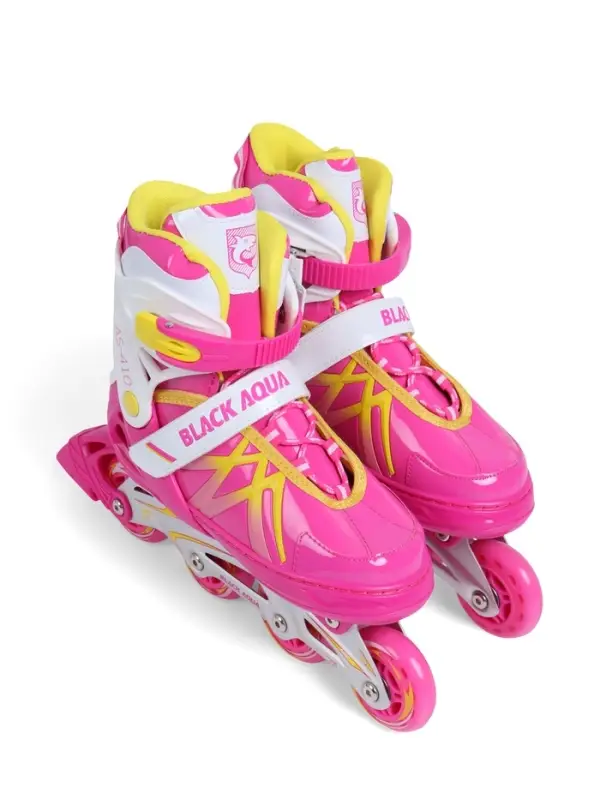 Коньки раздвижные BlackAqua, р. 39-42, для фитнеса, с роликовой платформой, цвет фуксия Коньки раздвижные BlackAqua, р. 39-42, для фитнеса, с роликовой платформой, цвет фуксия