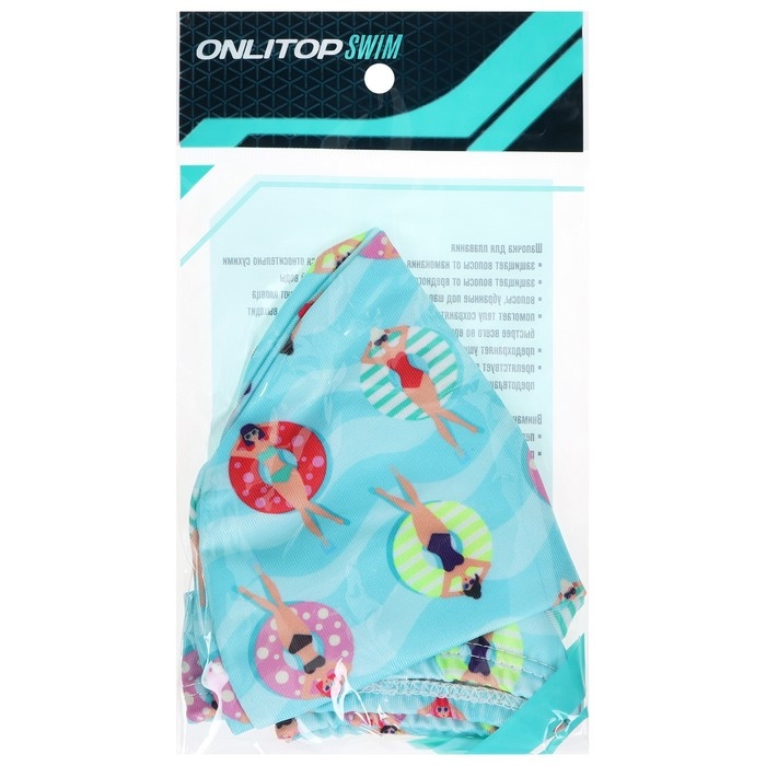 Шапочка для плавания детская ONLYTOP CAKE, тканевая, обхват 46-50 см Шапочка для плавания детская ONLYTOP CAKE, тканевая, обхват 46-50 см