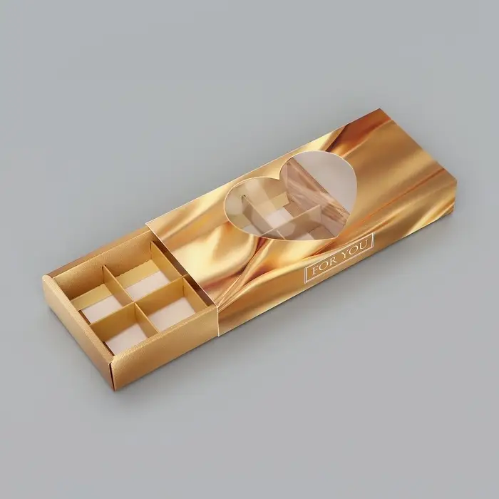 Коробка складная для 10 конфет &laquo;Тебе с любовью&raquo;, 9.8&times;22&times;3.5 см