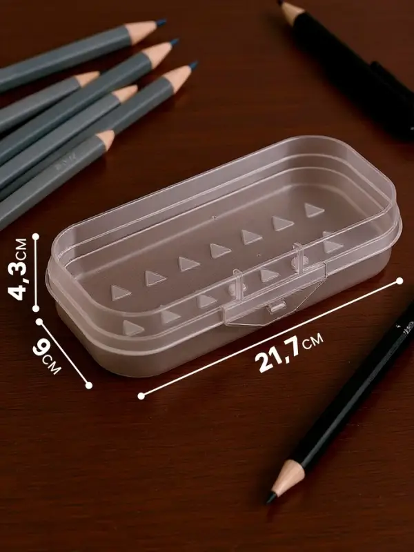 Пенал - футляр &laquo;Стамм. Cristal&raquo;, 90&times;217&times;43 мм, пластиковый, прозрачный, бесцветный, европодвес