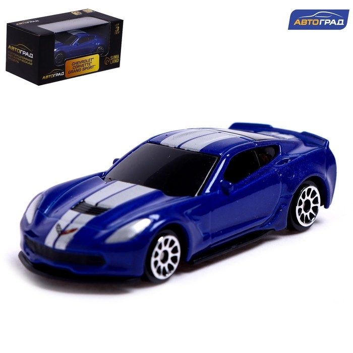 Машина металлическая CHEVROLET CORVETTE GRAND SPORT, 1:64, цвет синий Машина металлическая CHEVROLET CORVETTE GRAND SPORT, 1:64, цвет синий