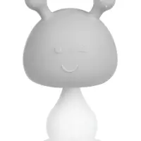 Прорезыватель силиконовый для зубов с погремушкой 3 в 1 M&B «Зайка», серый