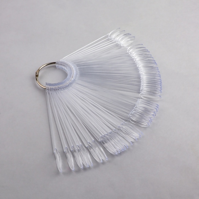 Палитра для лаков на кольце, 50 ногтей, форма овал, цвет прозрачный Палитра для лаков на кольце, 50 ногтей, форма овал, цвет прозрачный