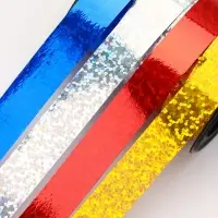 Лента упаковочная голография, для декора и подарков, МИКС 4 цвета, 1.2 см &times; 3 м