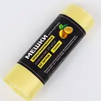 Мешки для мусора в рулоне ароматизированные UpakLand 60 л, лимон ПНД, толщина 10 мкм, 20 шт.