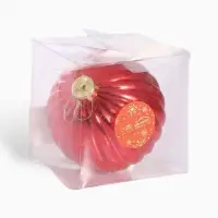 Ёлочный шар &laquo;Винтаж&raquo;, d=11.5 см, полосы, красный