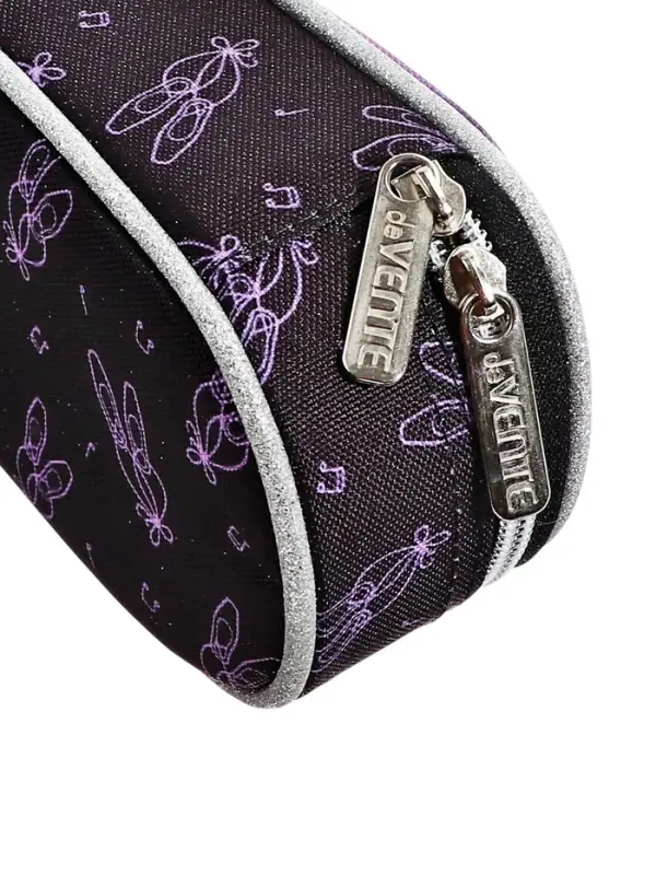 Пенал - футляр deVENTE Ballet Academy, 80&times;210&times;50 мм, мягкий, на молнии, 1 отделение, текстиль, чёрно-розовый