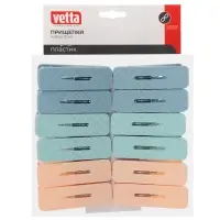 VETTA Набор прищепок 12 шт, пластик, 2 дизайна