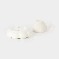 Чайная пара "Облако" цвет белый,  блюдце 14х3см, чашка 12х8,5х7 см