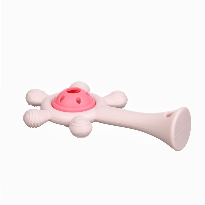 Прорезыватель силиконовый с погремушкой «Малыш», цвет розовый, Крошка Я Прорезыватель силиконовый с погремушкой «Малыш», цвет розовый, Крошка Я