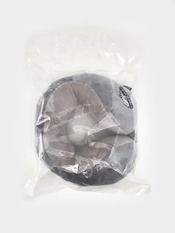 Подушка для путешествий бархатная формовая Подушка для путешествий бархатная формовая "Перезагрузка", серая