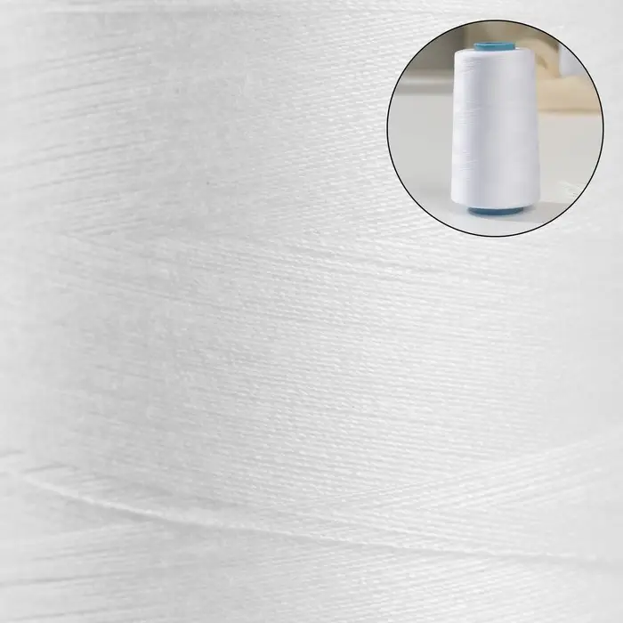 Нитки 50/2, 4572 м, цвет белый Нитки 50/2, 4572 м, цвет белый