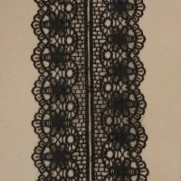 Кружево гипюровое, 45 мм &times; 6.8 &plusmn; 0.5 м, цвет чёрный