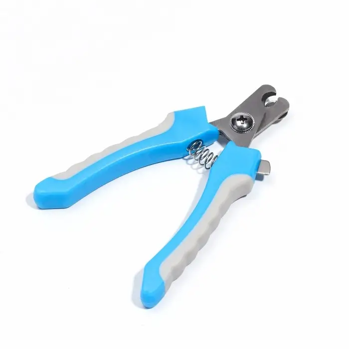 Когтерез боковой малый, с нескользящими ручками, отверстие 9 мм, голубой