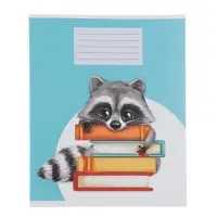 Комплект тетрадей из 10 штук, 18 листов в клетку Calligrata "Еноты", обложка мелованный картон, ВД-лак, блок офсет, 5 видов по 2 штуки