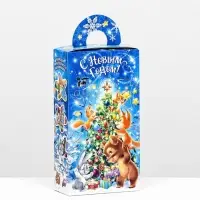 Коробка новогодняя подарочная складная «Звездочёт» 11×5×21 см