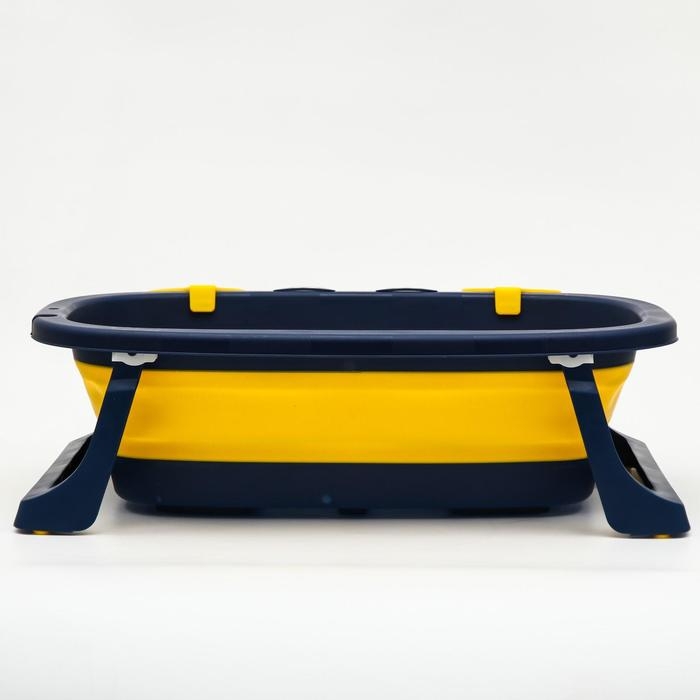 Ванночка детская складная со сливом, «Краб», 67 см., цвет синий/желтый Ванночка детская складная со сливом, «Краб», 67 см., цвет синий/желтый
