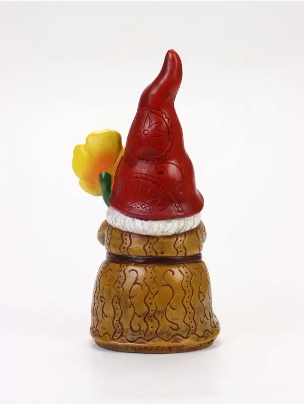 Садовая фигура из полистоуна &laquo;Гном с цветком&raquo;, 13&times;14&times;30 см, Greengo