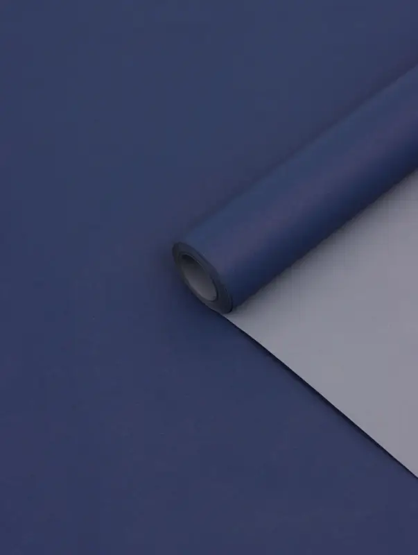 Бумага упаковочная крафт, двусторонняя, серый, синий, 0.68&times;10&plusmn;5% м