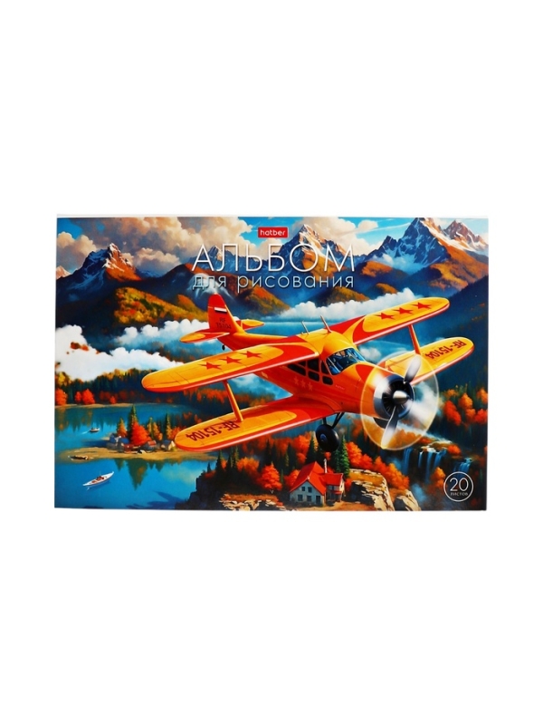 Альбом для рисования А4, 20 листов на скрепке Funny panda, блок 100 г/м2, МИКС