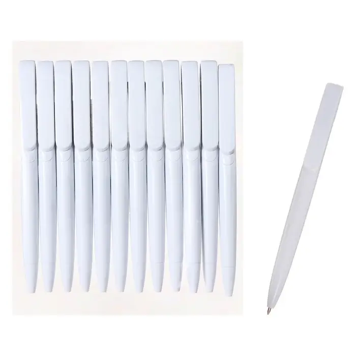 Ручка шариковая автоматическая Calligrata, 1.0 мм, клип 1×5 см, под логотип, корпус белый, стержень синий