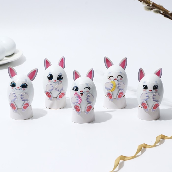 Набор для украшения яиц на подложке &laquo;Зайки&raquo; на пасху, 13 х 10 см