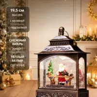Фигура светодиодная &laquo;Дед Мороз&raquo; 5.5&times;14&times;19.5 см, от батареек 3хААА, музыка, USB, свечение тёплое белое