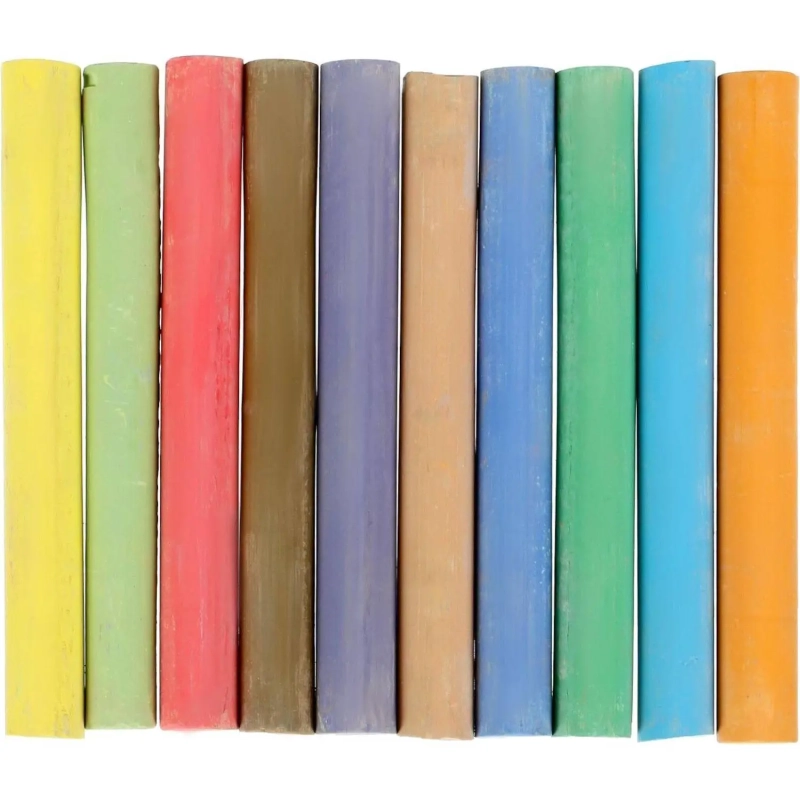 Мел школьный Гамма набор 10цв.,мягкий, круглая форма, 0909193