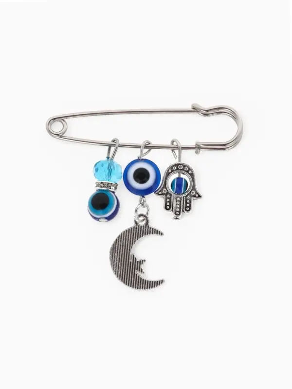 Булавка-оберег &laquo;Для внутренней гармонии&raquo;, 5 см, синяя в серебре