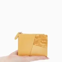 Кошелёк женский на кнопке, 11.5&times;2&times;9 см, комбинированный, жёлтый