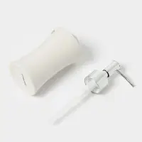 Аксессуары для ванной Доляна &laquo;Стразы. Капельки&raquo;, 4 предмета, дозатор 200 мл, мыльница, 2 стакана, белые