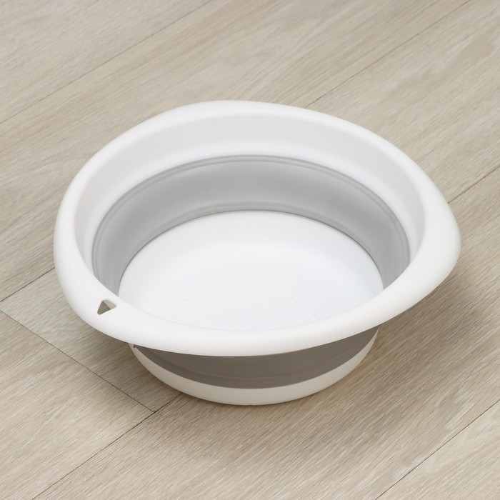 Таз складной «Флекс», 5.5 л, 32.5×33×4,.5 см, цвет смоки Таз складной «Флекс», 5.5 л, 32.5×33×4,.5 см, цвет смоки