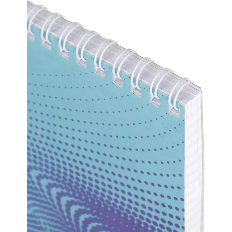 Блокнот А5,80л,клетка,метал.гребень,цв.обложка Forma,в ассорт