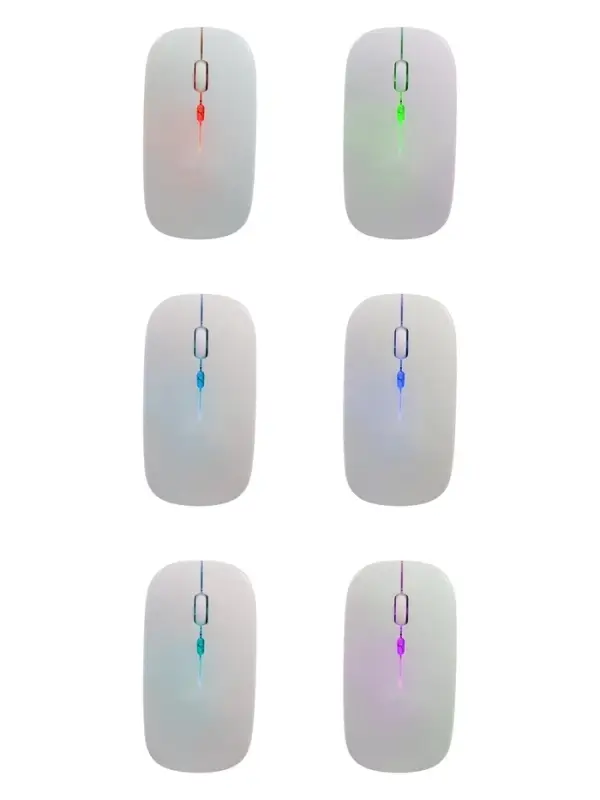 Мышь MB-2.4 беспроводная, оптическая, подсветка, 800-1600 dpi, USB, Bluetooth, белая