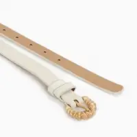 Ремень женский тонкий, 110&times;1.8 см, пряжка металл, белый