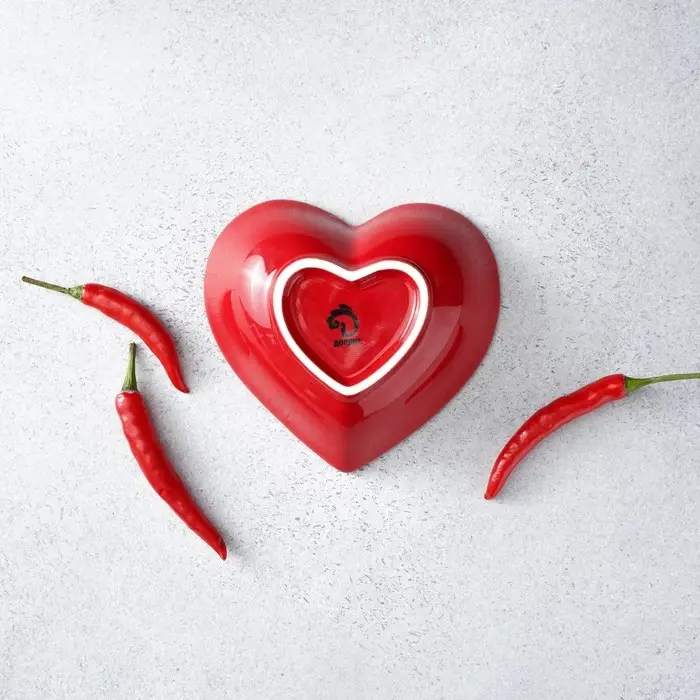 Салатник керамический Доляна «Сердце», 130 мл, 12,5×11,5 см, цвет красный Салатник керамический Доляна «Сердце», 130 мл, 12,5×11,5 см, цвет красный