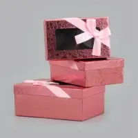 Набор подарочных коробок 3 в 1, прямоугольные с окном 23&times;16&times;9.5 21&times;14&times;8.0 19&times;12&times;6.5 см