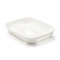 Лоток для кошек, 33.5&times;25&times;6 см, округлый, с сеткой, пластик, белый
