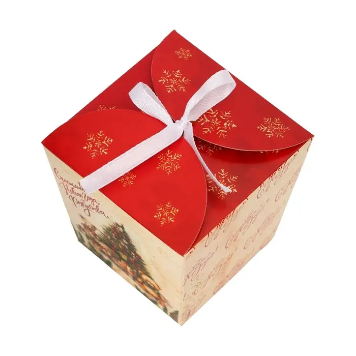 Бонбоньерка, новогодняя подарочная упаковкая «Ёлка и подарки», 7.5×8×7.5 см Бонбоньерка, новогодняя подарочная упаковкая «Ёлка и подарки», 7.5×8×7.5 см