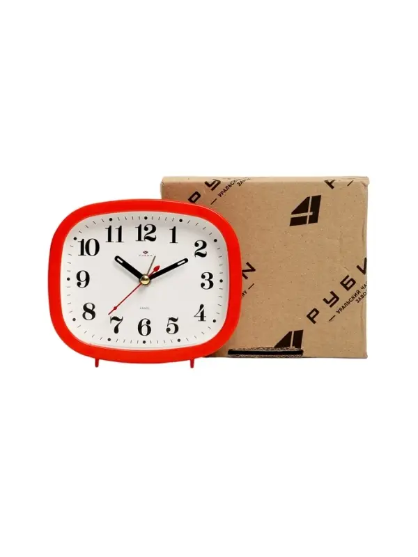 Будильник-часы настольные &laquo;Классика&raquo;, дискретный ход, 12.5&times;10.5 см, от батарейки АА, красный