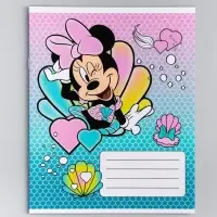 Тетрадь в клетку 12 листов, 5 видов МИКС, обложка мелованный картон, &laquo;Минни Маус&raquo;