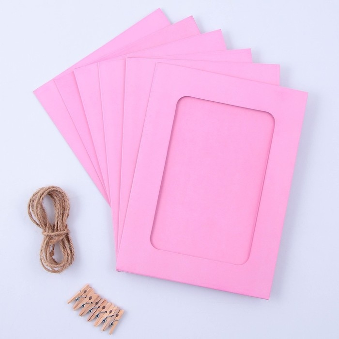 Гирлянда для фотографий с прищепками «Розовая», 6 шт Гирлянда для фотографий с прищепками «Розовая», 6 шт