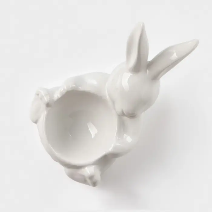 Подставка для яиц Доляна &laquo;Зайка&raquo;, 12.5&times;8&times;9.5 см, доломит, белая