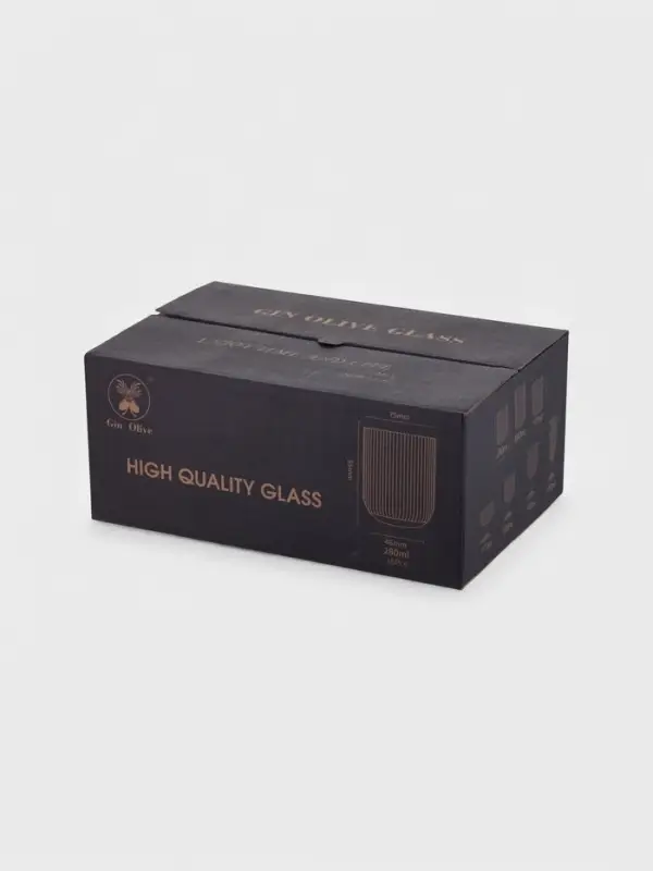 Набор стаканов 6 шт, 260 мл, золотой обод Набор стаканов 6 шт, 260 мл, золотой обод