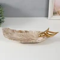 Фигурка полистоун подставка &laquo;Две птицы на листе&raquo;, золото, 36&times;11.3&times;11.7 см