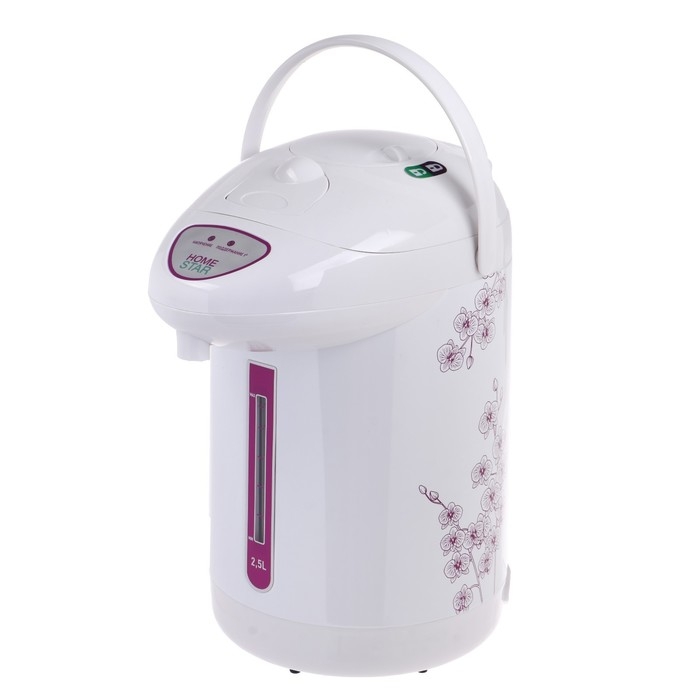 Термопот Homestar HS-5001, 750 Вт, 2.5 л, белый с рисунком  Термопот Homestar HS-5001, 750 Вт, 2.5 л, белый с рисунком "Цветы"